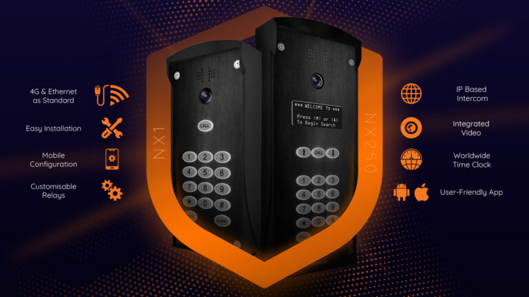 An image showing the NX1 and NX250 in an orange shield surrounded by the features.